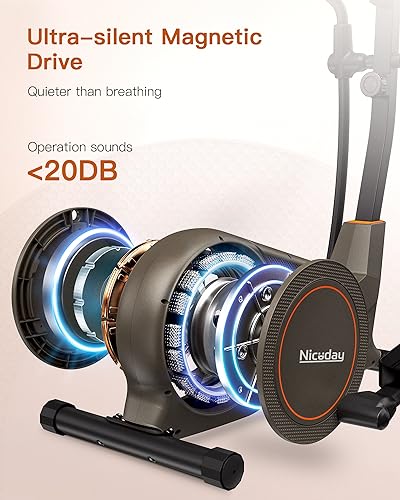 Niceday Elliptical Machine for Home, Magnetic Trainer with 16 Resistance Levels Q78334