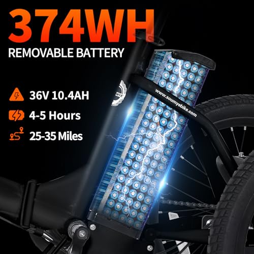 Electric Tricycle 20" Folding 350W Step-Thru for Adults with Removable Battery J2379