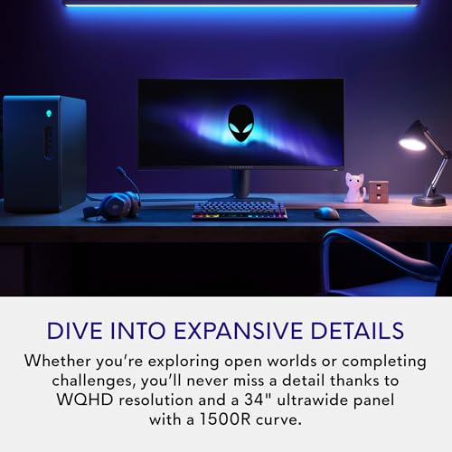 Alienware 34 Curved Gaming Monitor AW3425DWM WQHD 180Hz 1ms H147