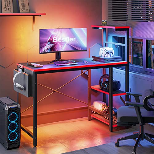Bestier Gaming Desk with LED Lights, 51.3 Inch Computer Desk Q970