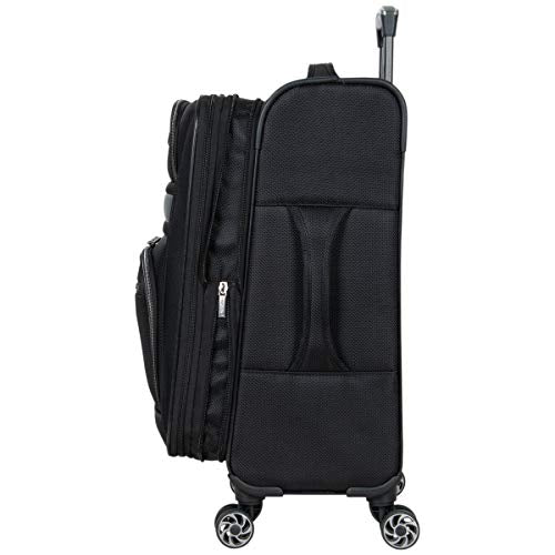 Kenneth Cole REACTION Rugged Roamer Softside 8-Wheel Spinner Luggage, Black, 20-Inch Carry-On N740