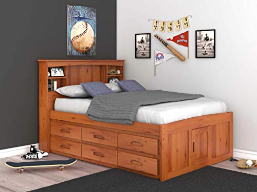 Discovery World Furniture White Full Bookcase Bed with 6 Drawers Z895159