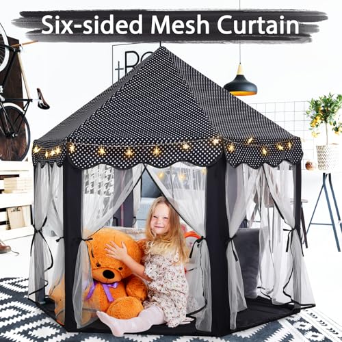Monobeach Princess Tent Girls Large Playhouse with Star Lights L847553