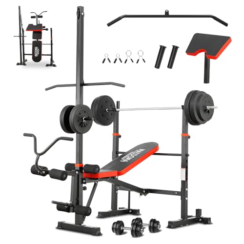 1500LBS 8-in-1 Olympic Weight Bench with Leg Extension & Preacher Curl A945