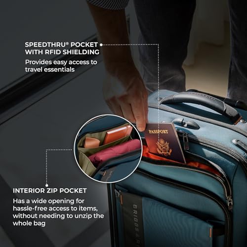 Briggs & Riley 22" Carry On Expandable Spinner - Softside Luggage, Black G487462