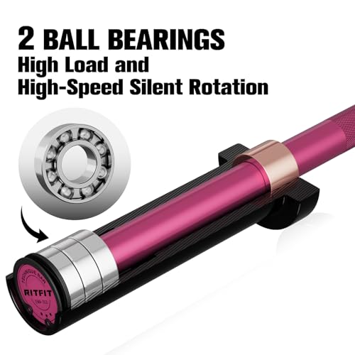 RITFIT Olympic Barbell 4ft/6ft 2 Inch Weight Bar for Strength Training, 500lbs Capacity F369