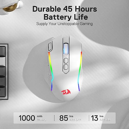 Redragon M810 Pro Wireless Gaming Mouse, 10000 DPI, RGB Backlit K36063