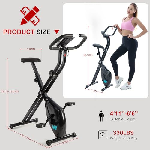 BARWING Foldable Exercise Bike for Home Workout, 350LB Capacity Z9564