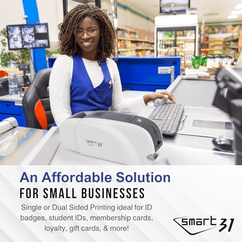IDP SMART-31 Series ID Card Simplex Printer Kit with Windows ID Software and 250-Print YMCKO Ribbon H762667