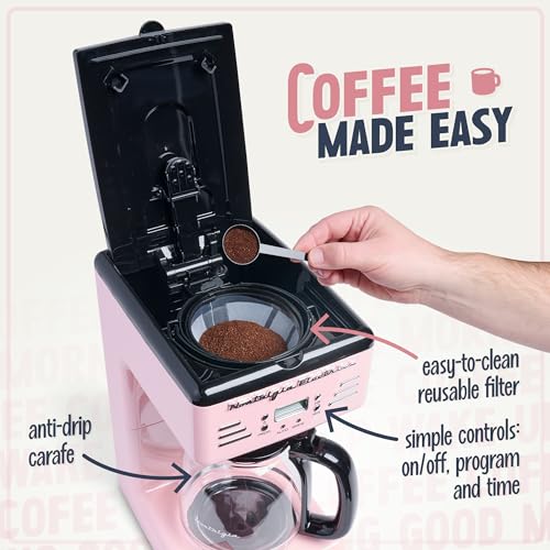 Nostalgia Retro 12-Cup Programmable Coffee Maker with LED Display, Aqua S6557