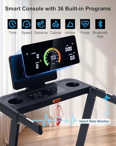 Auto Incline Treadmill 3.0HP 10 MPH for Home with Bluetooth M125