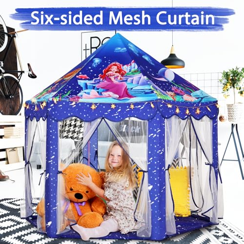 Monobeach Princess Tent Girls Large Playhouse with Star Lights L847553