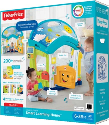 Fisher-Price Laugh & Learn Smart Learning Home Playhouse with Lights Sounds Activities for Infants Ages 6+ Months M9763