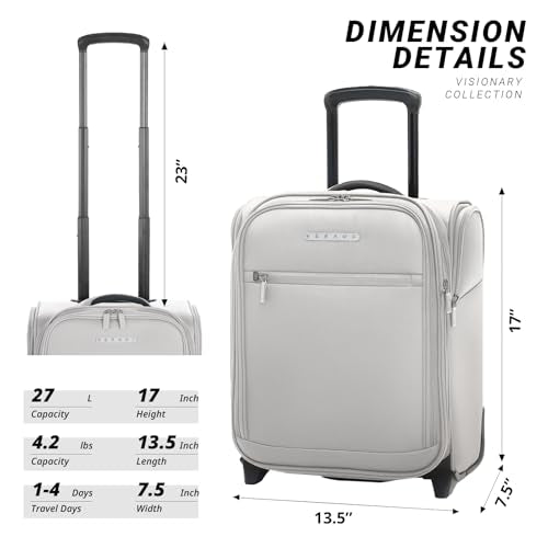 Verage Under Seat Luggage with Wheels, Softside Spinner Carry On, Navy 14-Inch A51804
