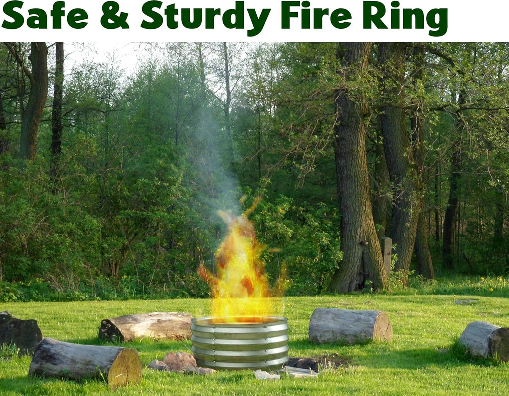 Round Galvanized Raised Garden Bed 2x2x1 ft Outdoor Planter G351876