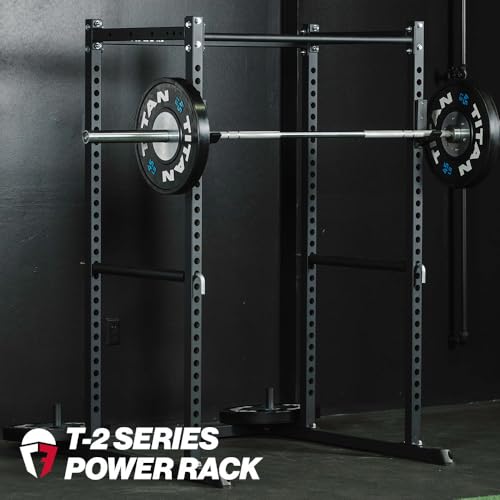 Titan Fitness T-2 Series Short Power Rack with Pull Up Bar and Safeties for Home Gym L283014