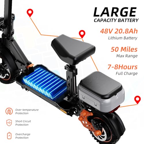 Ruitoo Electric Scooter 1000W Motor, Foldable Off Road E-Scooter for Adults I897875