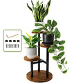 AUGOSTA 5 Tier Plant Stand, Tall Metal Wood Shelf for Indoor Outdoor Garden O47518
