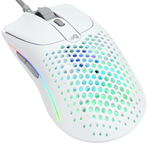 Glorious Model D Wired Gaming Mouse - 68g Honeycomb RGB Ergonomic, Matte White M160012