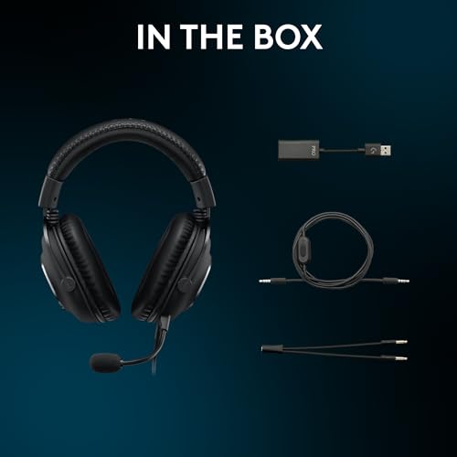 Logitech G Pro X Wired Gaming Headset with Detachable Mic, 50 mm Drivers, Black S8199