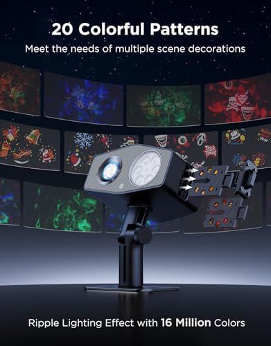 Govee Outdoor Decoration Projector Light, 20W LED Snowflake Projector, IP67 Waterproof I360365
