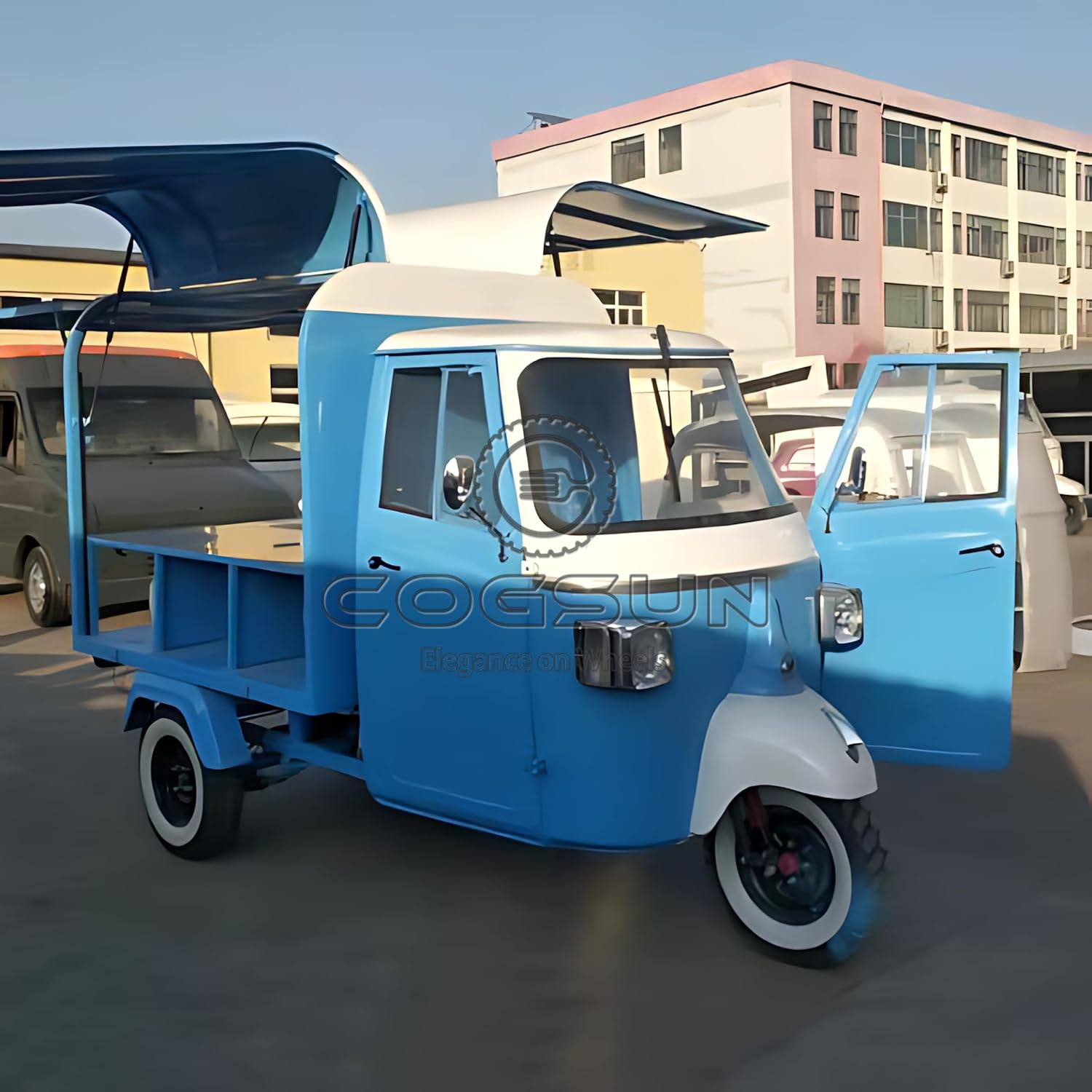 10.5FT Display Food Trailer, Concession Blue APE Trailer with 1 Compartment Sink W689