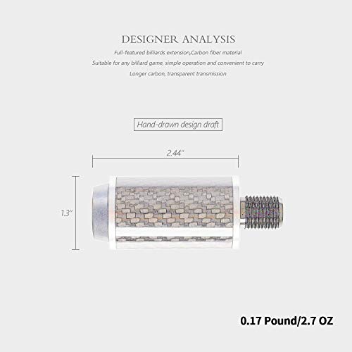 KONLLEN Carbon Fiber Pool Cue Extension D815