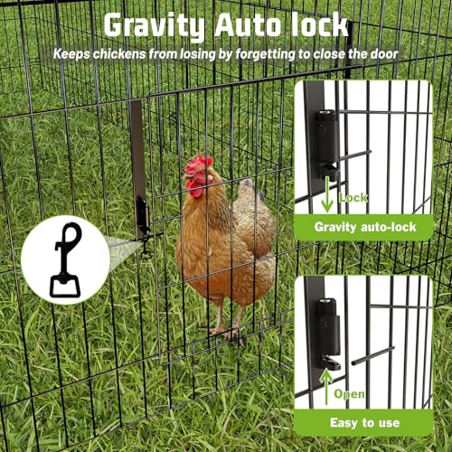 Large Metal Chicken Coop with Run Walk-in Poultry Cage Outdoor Backyard Farm I98427