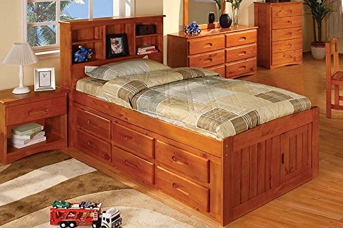 Discovery World Furniture White Full Bookcase Bed with 6 Drawers Z895159