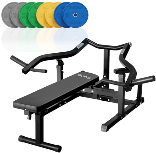 GMWD Chest Press Machine 1050LBS with Independent Converging Arms, Adjustable Bench U29223