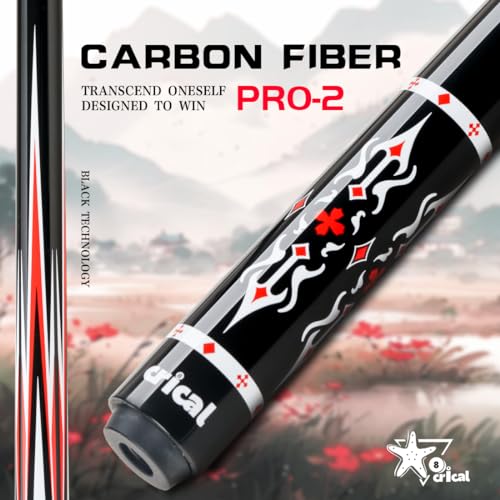 CRICAL Carbon Fiber Pool Cue Stick 58" with 12.5mm Tip J317692