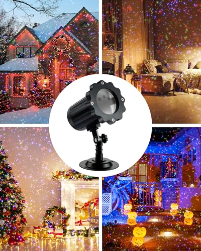 JACKYLED Halloween Christmas Projector Light, Outdoor 2-in-1 with Remote, IP65 Waterproof E20896