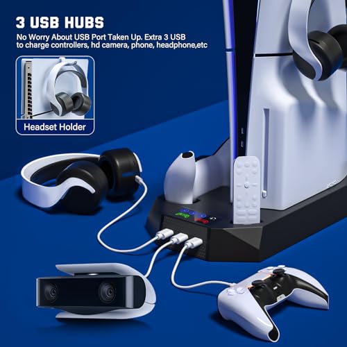 PS5 Slim/Pro Cooling Station with Controller Charger, White M8682