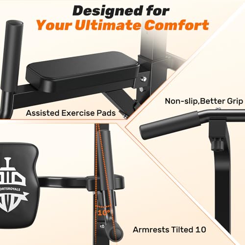 Sportsroyals Pull Up Bar Dip Station Power Tower Home Gym Strength Training Equipment R739989