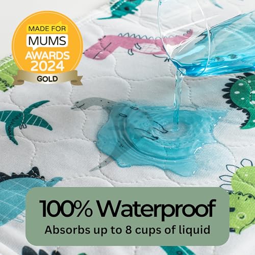 Hygge Sheets® Potty Training Pee Pads for Kids, Toddlers - 100% Waterproof, Non Slip, Washable, Dinosaur P67400