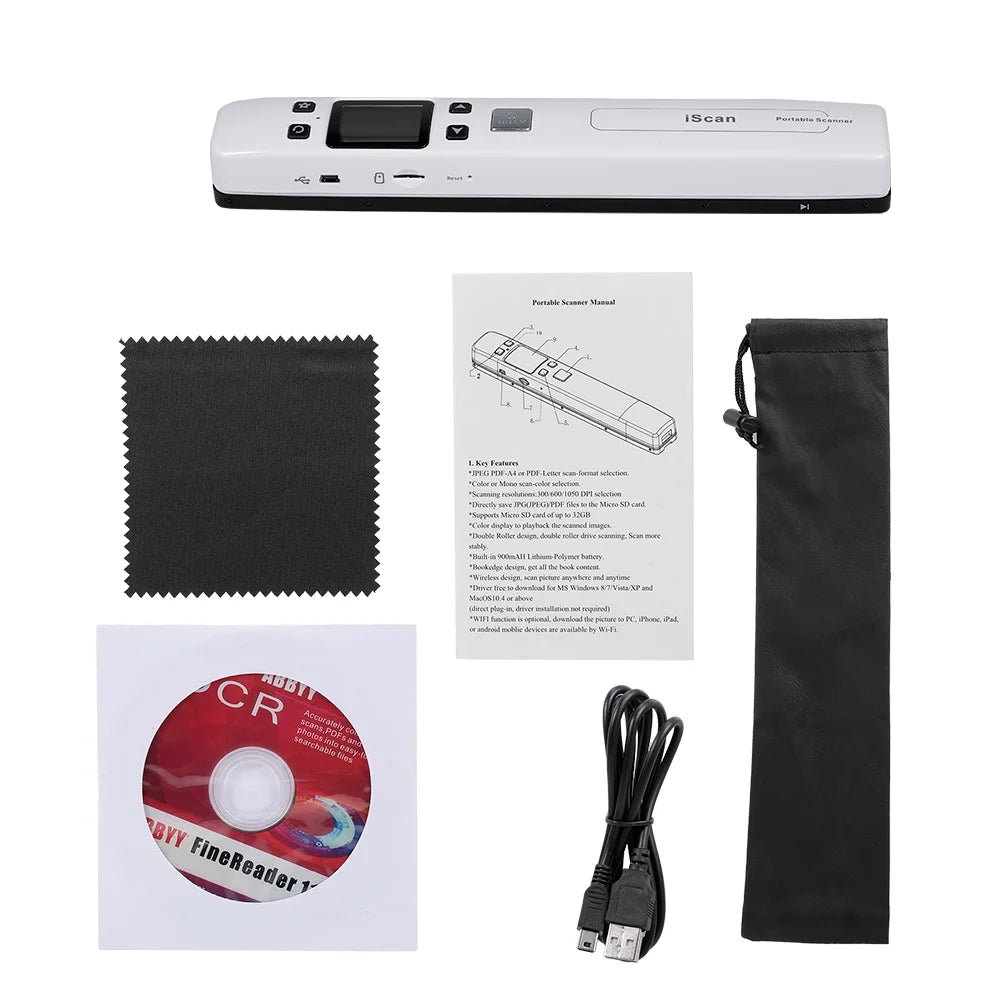 iScan 1050DPI Portable Scanner for Receipts and Books K803
