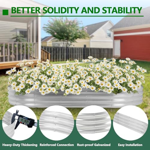 Raised Garden Bed 8x4x1 FT Galvanized Metal Planter Box for Outdoor Vegetables G782