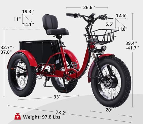 Adult Electric Tricycle 3 Wheel Bike for Adults A10327