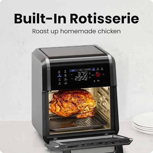 CHEFMAN Multifunctional Digital Air Fryer Rotisserie Dehydrator Convection Oven, 10L, Black B811909