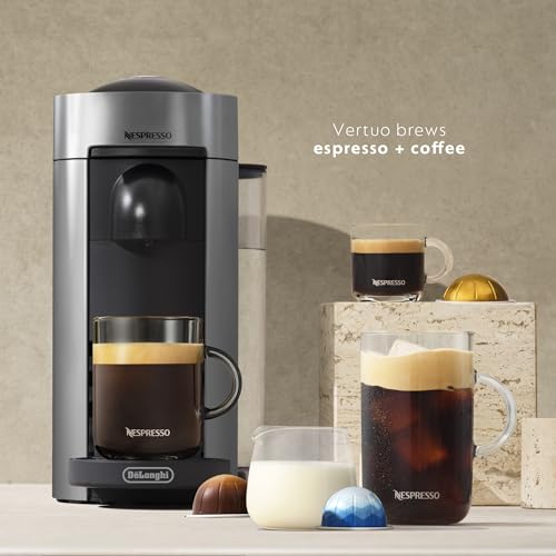Nespresso Vertuo Plus Coffee and Espresso Maker by De'Longhi, Grey T3663