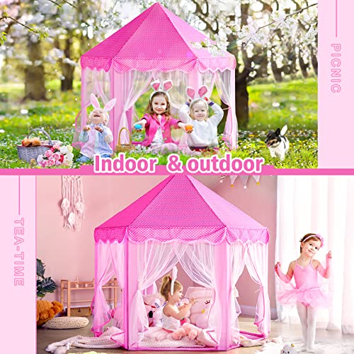 Monobeach Princess Tent Girls Large Playhouse with Star Lights L847553