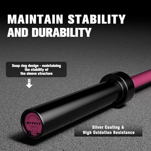 RITFIT Olympic Barbell 4ft/6ft 2 Inch Weight Bar for Strength Training, 500lbs Capacity F369