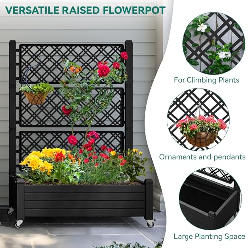 YITAHOME 4x4x2ft Plastic Raised Garden Bed Kit, Outdoor Resin Planter Box, White K1360