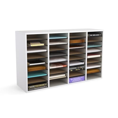Safco Wooden Paper and Mail Organizer, Adjustable Shelves, Stackable B285