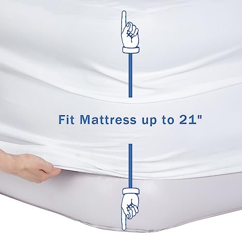 Bedecor Air Bed Sheets for Mattress Cover Removable Elastic Band Soft Breathable Twin XL Light Gray U508
