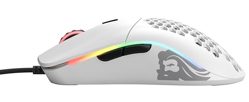 Glorious Model D Wired Gaming Mouse - 68g Honeycomb RGB Ergonomic, Matte White M160012