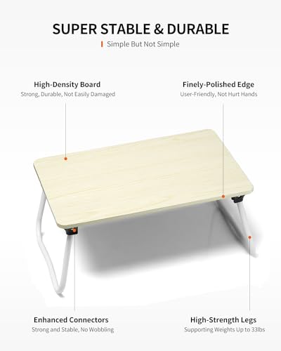 Foldable Lap Table for Bed, Portable Laptop Desk - Maple R970