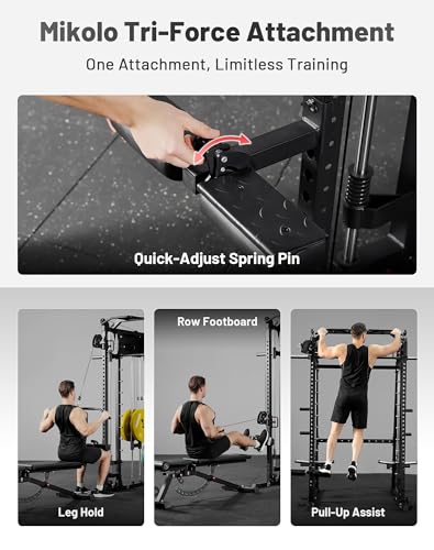 Mikolo Smith Machine 2200lbs Squat Rack with Lat Pulldown & Cable Crossover E219