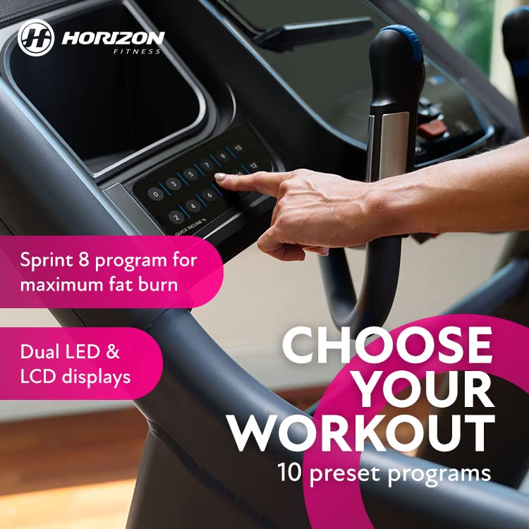 Horizon Fitness 7.4 at Studio Series Smart Treadmill with Bluetooth and Incline V401324