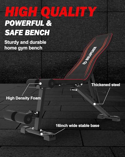 Adjustable Weight Bench for Home Gym, Foldable, 700LBS Capacity B1078